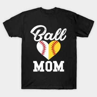 Ball Mom Love Softball Player T-Shirt